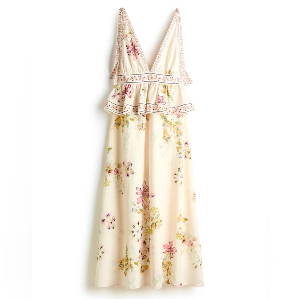 Brand new size s linen floral h & m dress